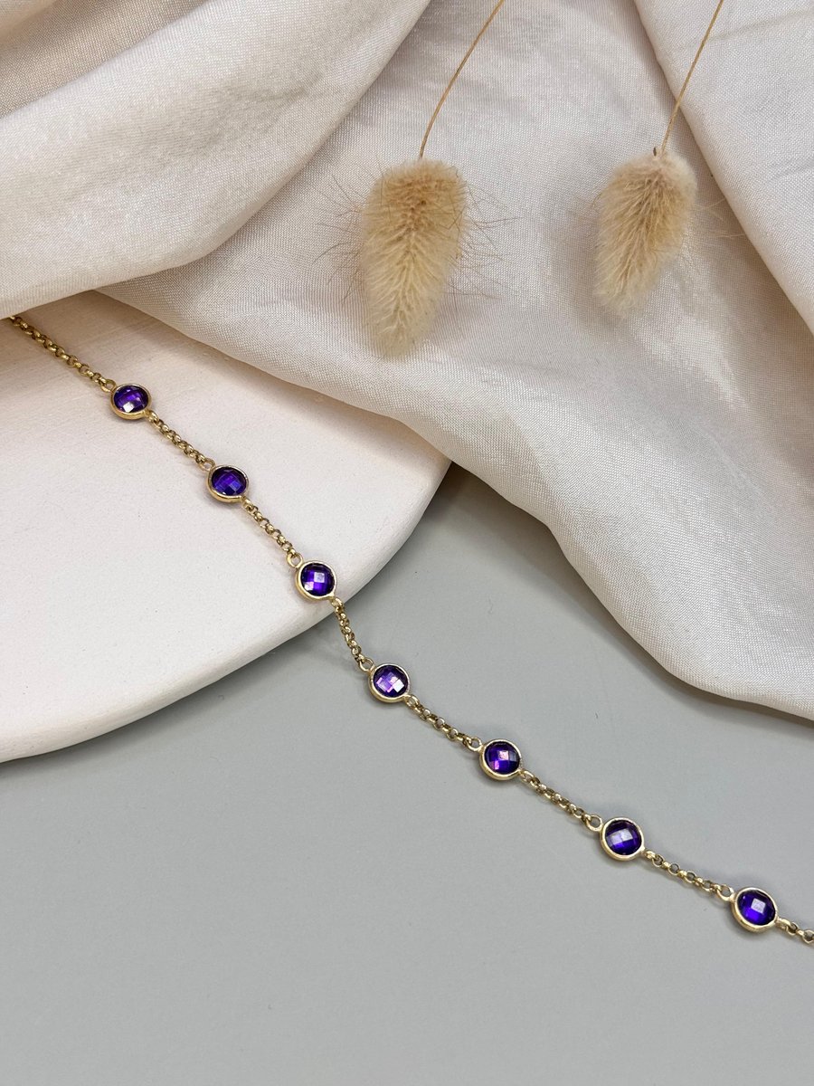 Mor Taşlı Bileklik