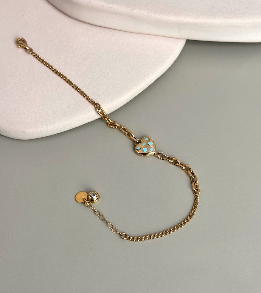 Mİneli Kalp Bileklik