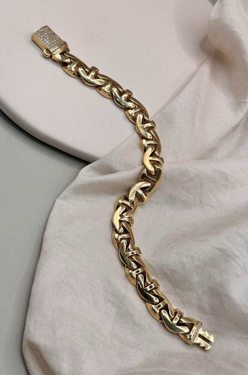 Geniş Baklalı Taşlı Uç Detaylı Bileklik