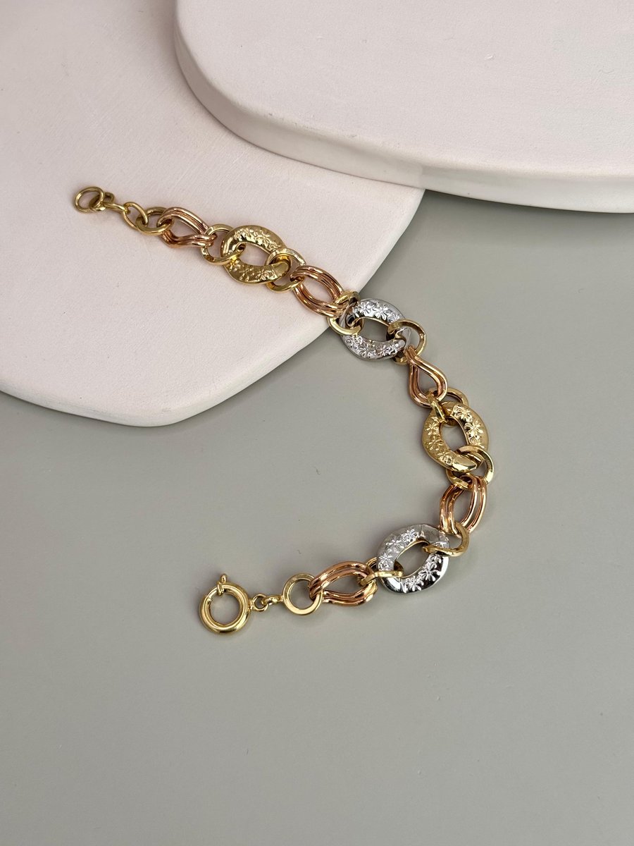 Çiçek Desenli 3 Renk Bileklik