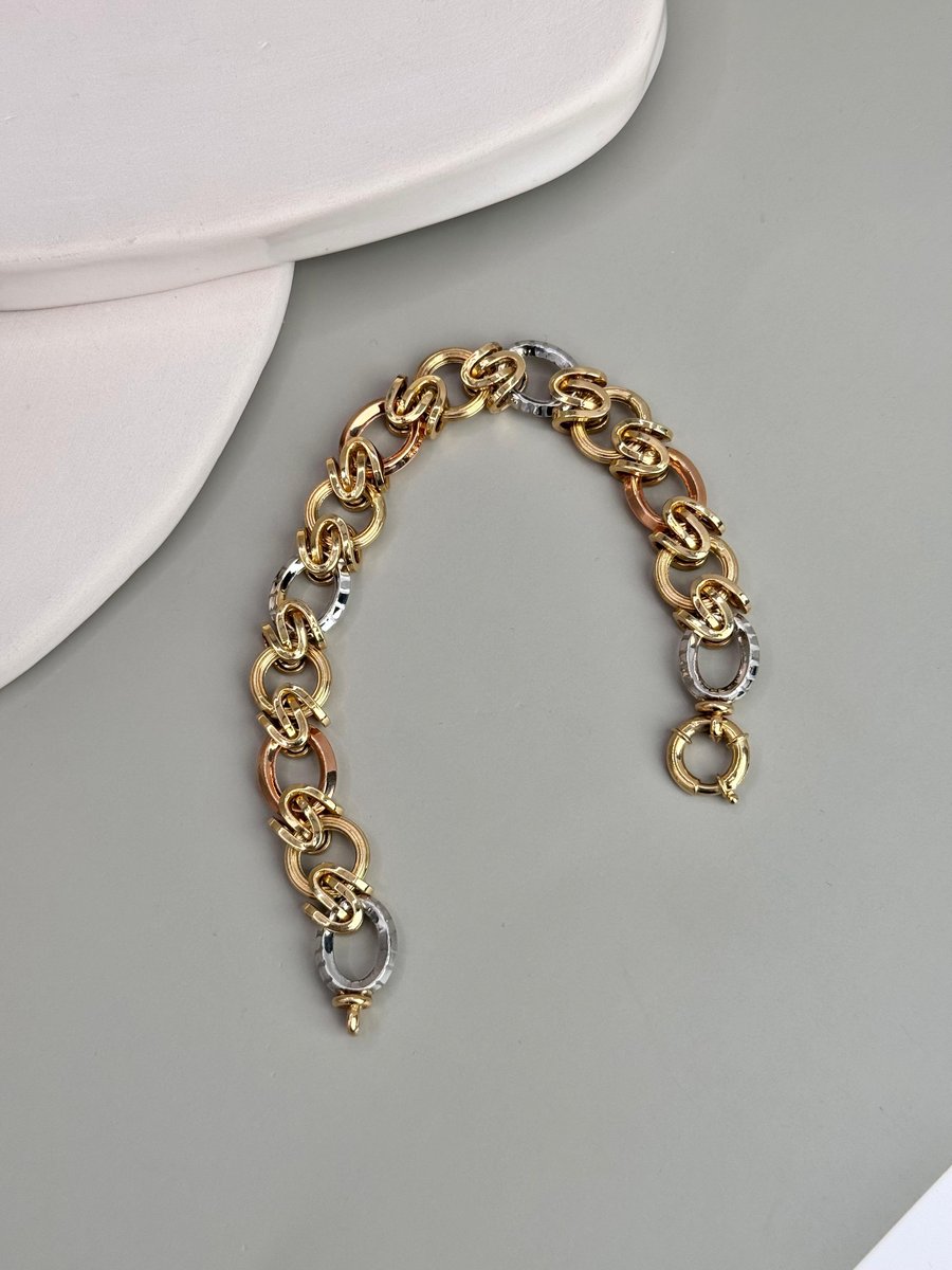 3 Renk Tasarım Altın Bileklik