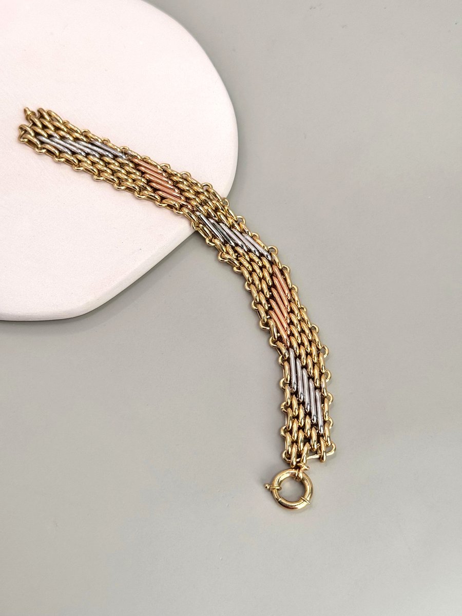 Çok Sıralı 3 Renk Zincir Bileklik