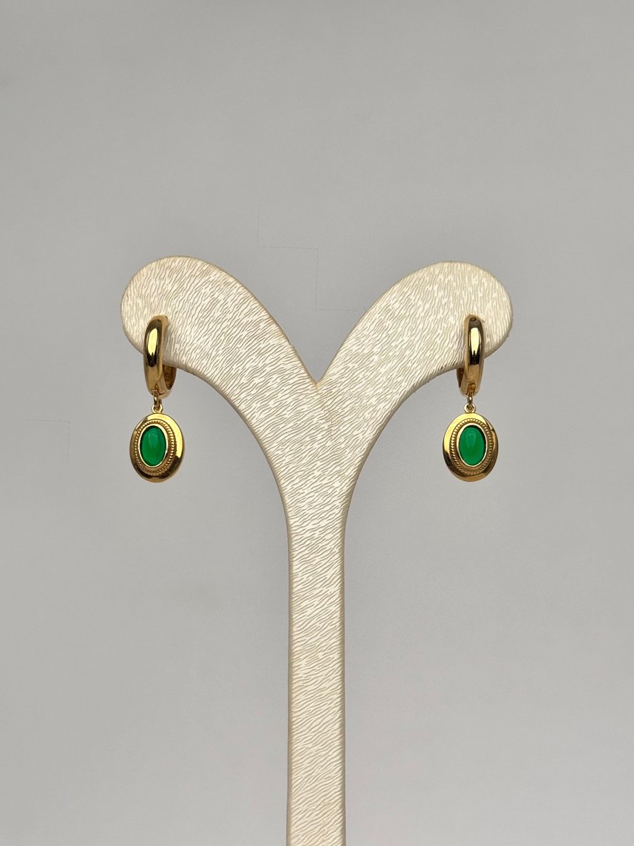 Yeşil Taşlı Küpe