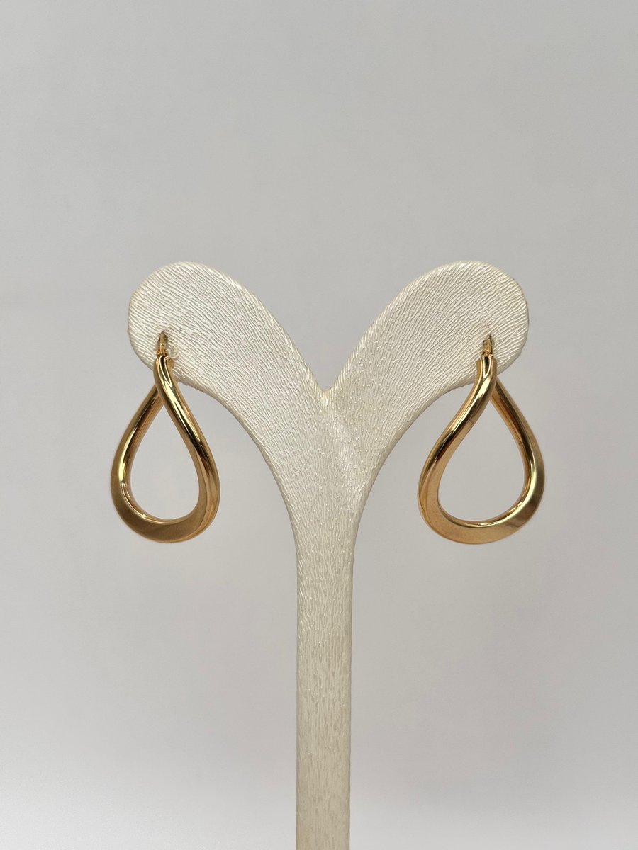 Modern Hatlı Halka Küpe