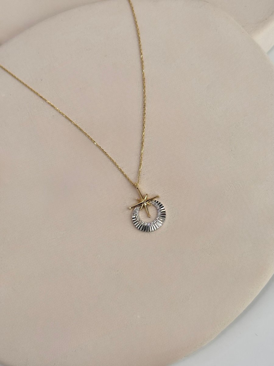 Kutup Yıldızı Ay Kolye