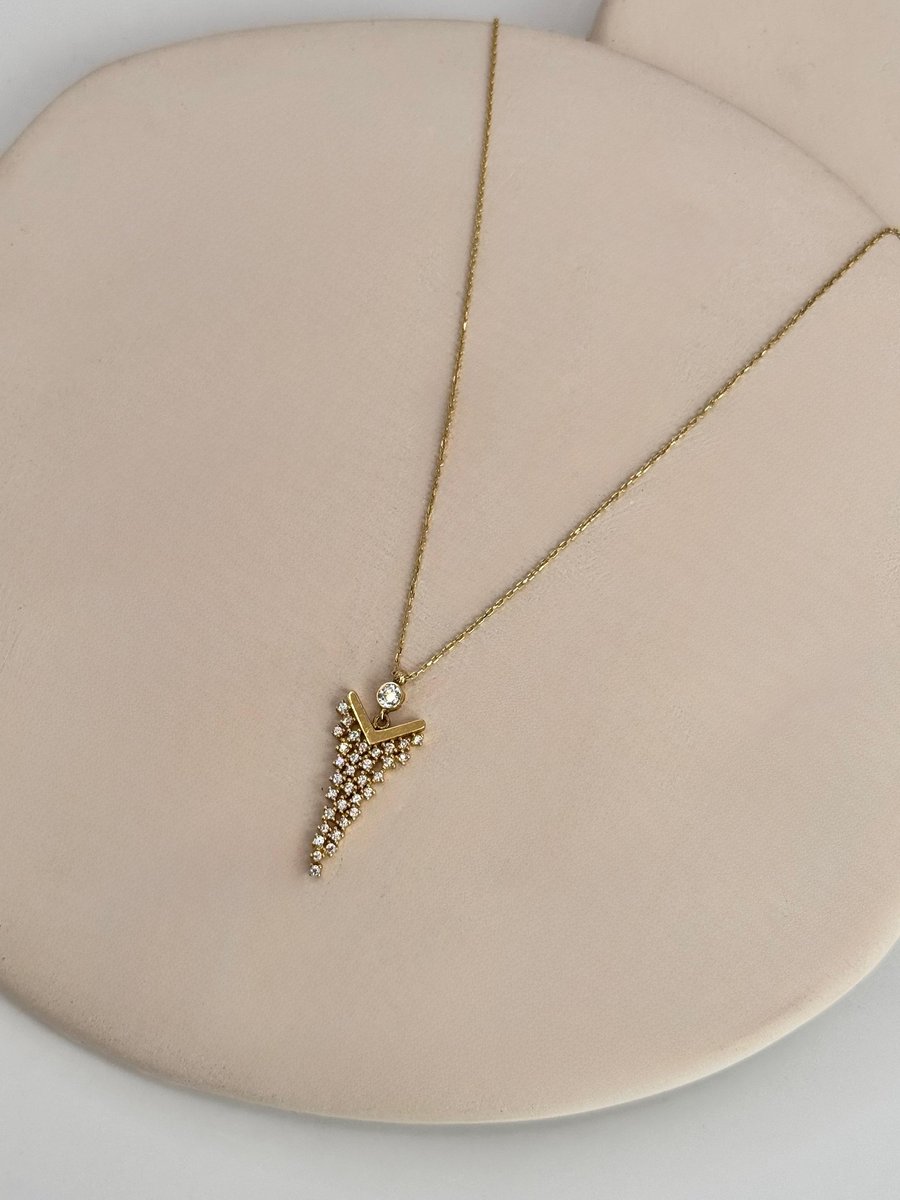 Taşlı Salkım Kolye