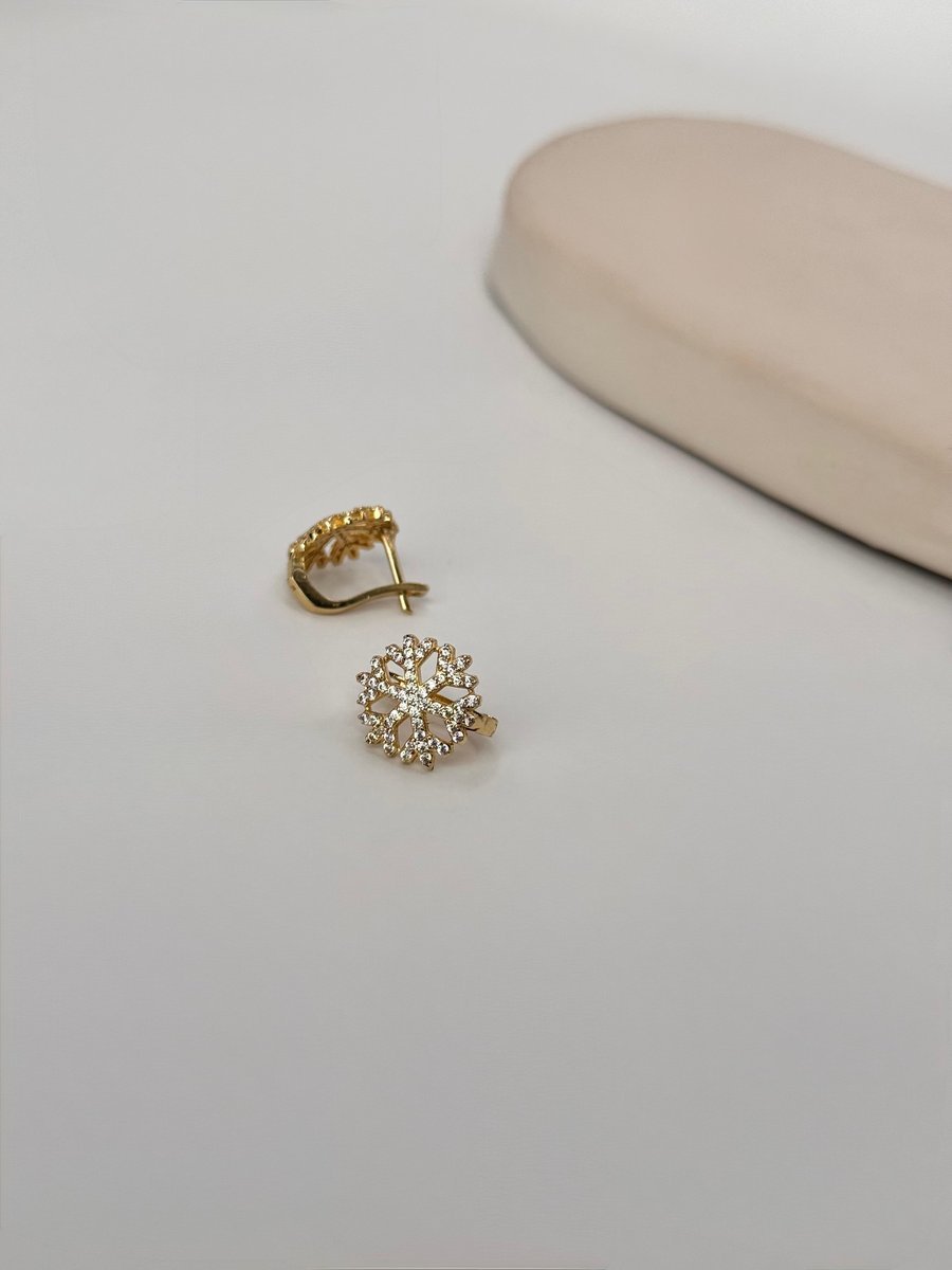 Taşlı Kar Tanesi Küpe