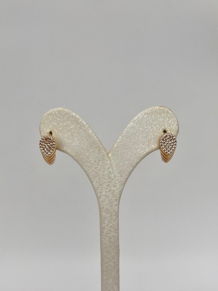 Taşlı Çizgi Detaylı Küpe