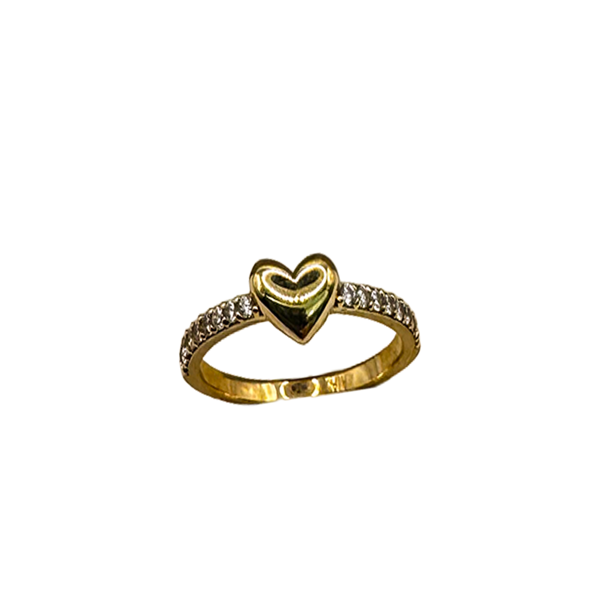 Kalp ve Taş Detaylı Yüzük