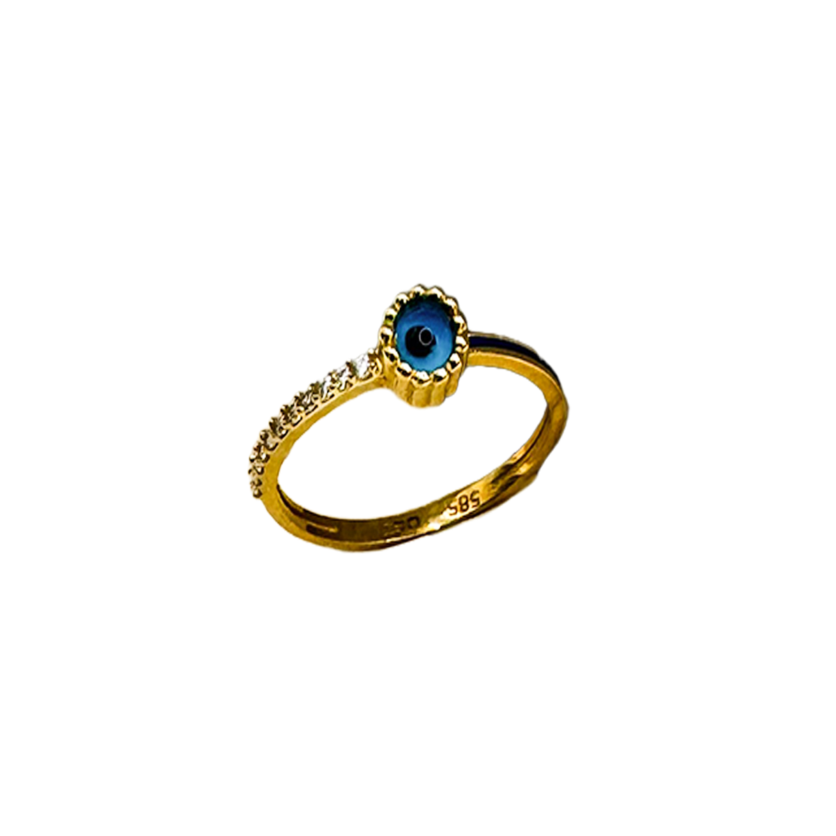 Blok formlu Nazar Boncuklu Yüzük